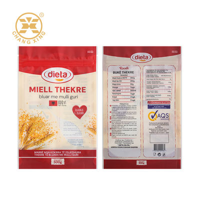 OEM Customize Flour Ziplock Bag Moisture-Proof Cassava Maizena Powder Flour Pouch Stand Up Bag With Zipper