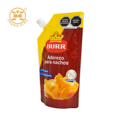 Custom Food Grade Plastic Side Spout Pouch Seasoning Sauce Pouch With Spout For Chili Paste Ginger Sauce Salad Dressing Ketchup Doypack Pouch Bpa-Free
