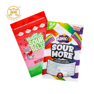 Custom Printed Food Grade Candy Packaging Bags Custom Logo Zipper Lock Candy Pouch
