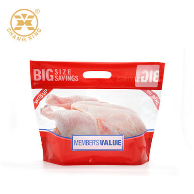 Qualità  VMPET EXPE Stand Up Pouch With Handle Roast Chicken Plastic Packaging For Frozen Food fabbrica