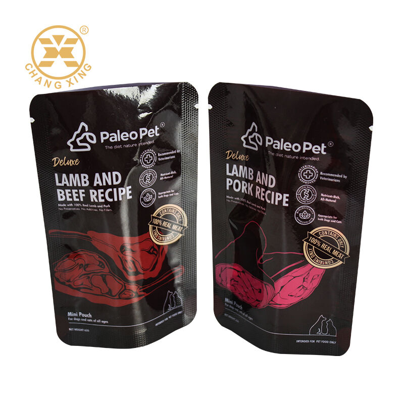 Custom Logo Printed Plastic Zipper Pet Food Pouch Moisture-Proof Pet Packaging Bags For Dog Cat Food