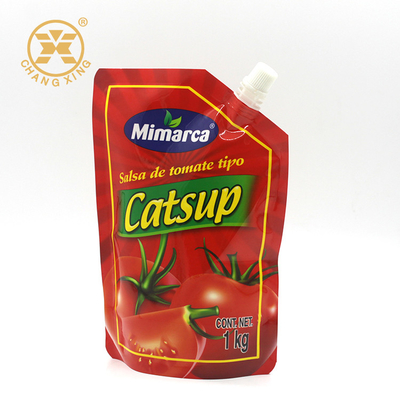 Sacchetto di plastica della salsa ketchup 1KG del commestibile con il becco
