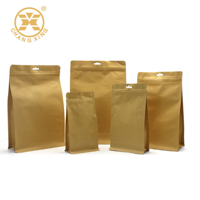 Borse di caffè concimabili del fondo piatto di Kraft con la valvola 16oz