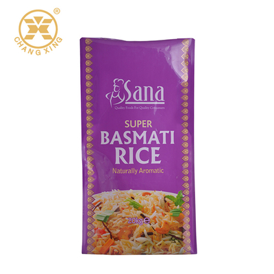 Borsa d'imballaggio 1KG 2KG 5KGS del fondo piatto del riso laterale di plastica del rinforzo