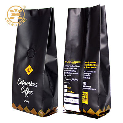 Valvola su ordinazione di modo della borsa una di Matte Coffee Packaging Quad Seal del caffè di Bolsas