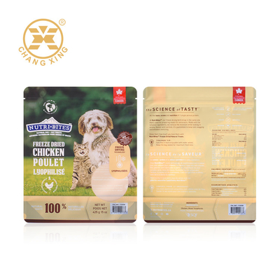 Borsa d'imballaggio 1kg 2kg 5kg 15kg di alluminio del cibo per cani inferiore risigillabile a chiusura lampo dell'animale domestico
