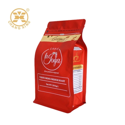 Sacchetto di chicchi di caffè tostati con fondo lucido da 16 once con cerniera e valvola