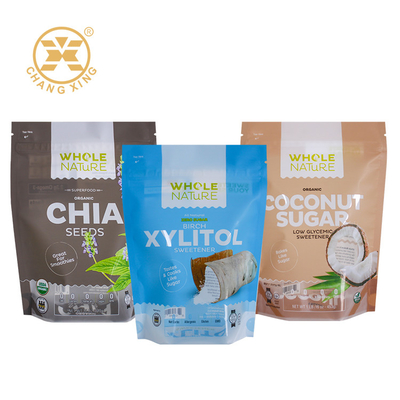 Logo personalizzato a prova di umidità film di caramelle a rotolo sacchetto di imballaggio alimentare sacchetto di imballaggio di caramelle con ziplock
