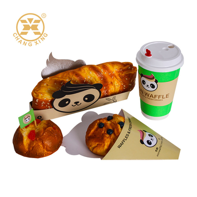 Set di confezionamento per snack stampato su misura, sacchetto alimentare, scatola del pane, tazza per bevande, set per la decorazione degli imballaggi alimentari