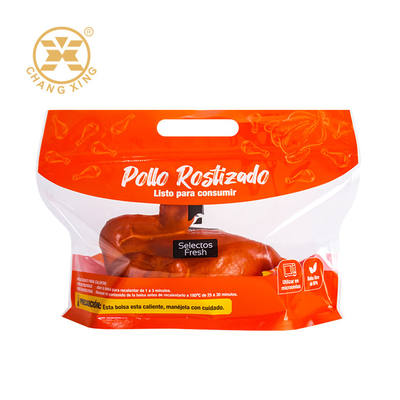 Microonde personalizzate sacchetti di pollo grigliato a caldo sacchetti di pollo in piedi sacchetti di rotiserie anti nebbia confezionamento arrostito sacchetto di pollo