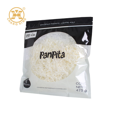 Borse di zip di plastica stampate su misura Borsa di confezionamento alimentare per i noodles Pita Pancake Taco