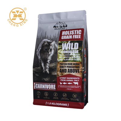 5kg 10kg 15kg 20kg Plastic Ziplock Dog Cat Pet Food Packaging Bag Stand Up Pouch Flat Bottom Bags per l'alimentazione degli animali