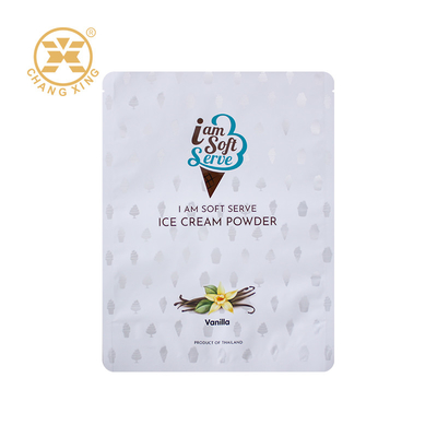 OEM sacchetti di plastica stand up sacchetti sigillati Mylar sacchetti di confezionamento in polvere di gelato con cerniera