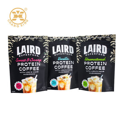 Sacchetto per imballaggio caffè personalizzato con busta stand-up, sacchetto per polvere proteica in plastica a prova di umidità, sacchetti per caffè termosaldabili