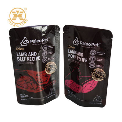 Busta per alimenti per animali domestici con cerniera in plastica con logo personalizzato, a prova di umidità, per alimenti per cani e gatti