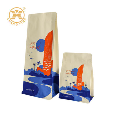 Il sacchetto su ordinazione del fondo piatto del caffè da 250g 500g sta sulle borse d'imballaggio dei chicchi di caffè Borse con cerniera a prova d'umidità