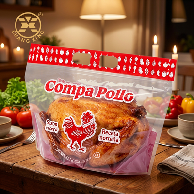 Sacchetti personalizzati anti-appannamento per polli arrosto con cerniera e microfori personalizzabili