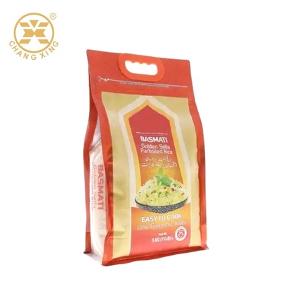 Sacchetti di plastica di nylon resistenti del fondo piatto 2.5kg 4.5kg per l'imballaggio del riso
