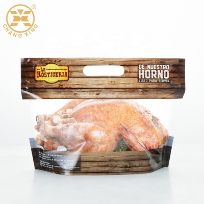 Borsa d'imballaggio del pollo arrosto con sacchetti del pollo di torrefazione della barriera di calore della nebbia della finestra della chiusura lampo gli anti