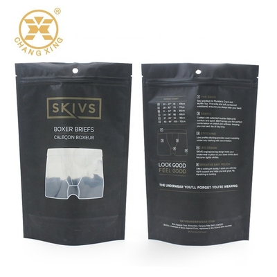 60 micron di BRC dello zip della serratura del sacchetto di plastica della biancheria intima di borsa riutilizzabile Matte Black di stoccaggio