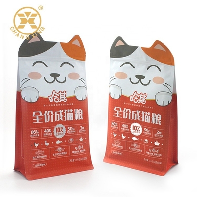 Guarnizione laterale del sacchetto otto inferiori della chiusura lampo della scatola di Cat Pet Food Packaging Bag 5kg del cane del LDPE